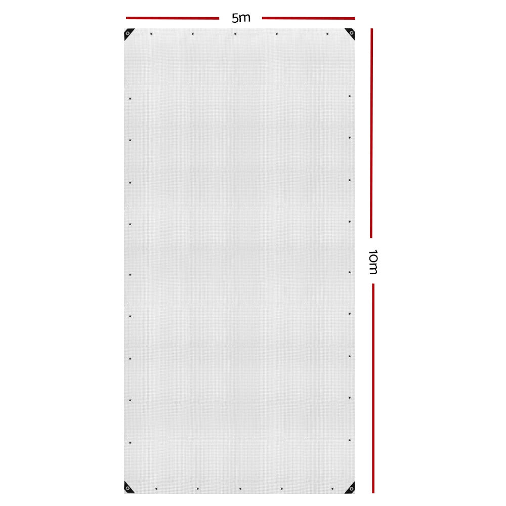 Instahut 5x10m Tarp Camping Tarps Poly Tarpaulin Heavy Duty Cover 135gsm Clear