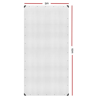 Instahut 5x10m Tarp Camping Tarps Poly Tarpaulin Heavy Duty Cover 135gsm Clear