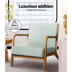 Artiss Armchair Lounge Chair Accent Armchairs Couch Sofa Bedroom Grey Wood
