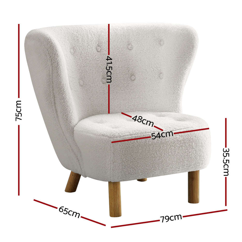 Artiss Felista Sherpa Armchair – White