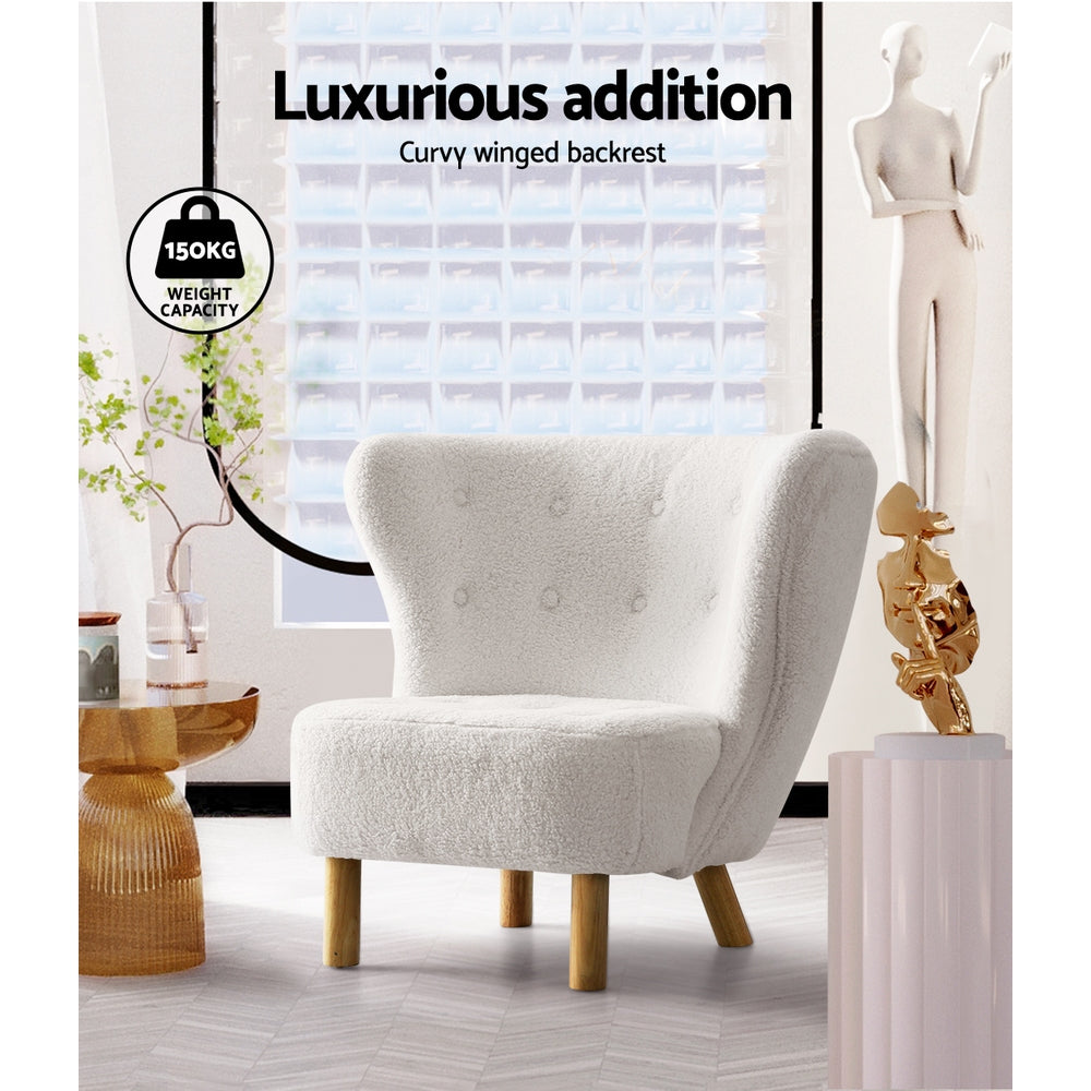 Artiss Felista Sherpa Armchair – White
