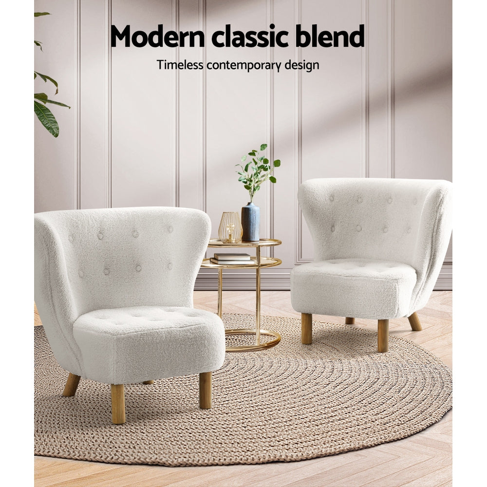 Artiss Felista Sherpa Armchair – White