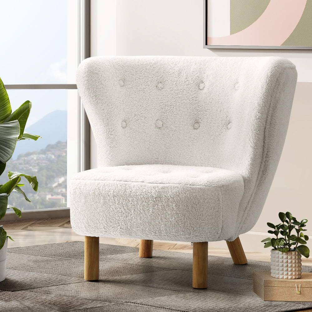 Artiss Felista Sherpa Armchair – White