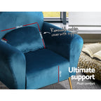 Artiss Armchair Lounge Chair Accent Chairs Armchairs Sofa Navy Velvet Cushion