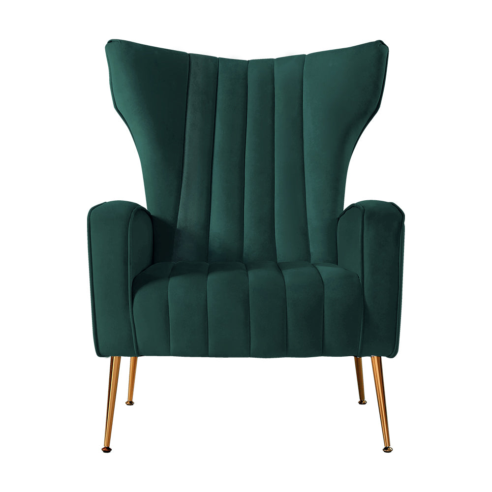 Artiss Kate Velvet Armchair – Green