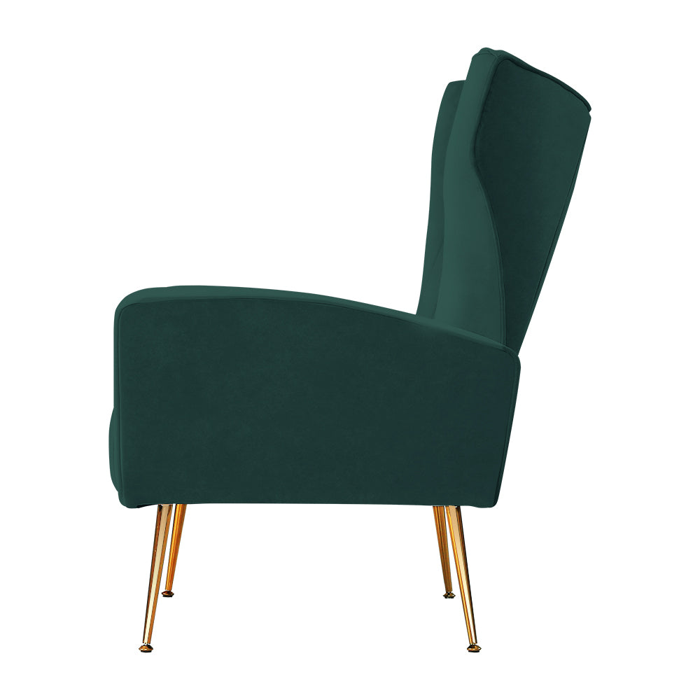 Artiss Kate Velvet Armchair – Green