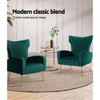 Artiss Kate Velvet Armchair – Green