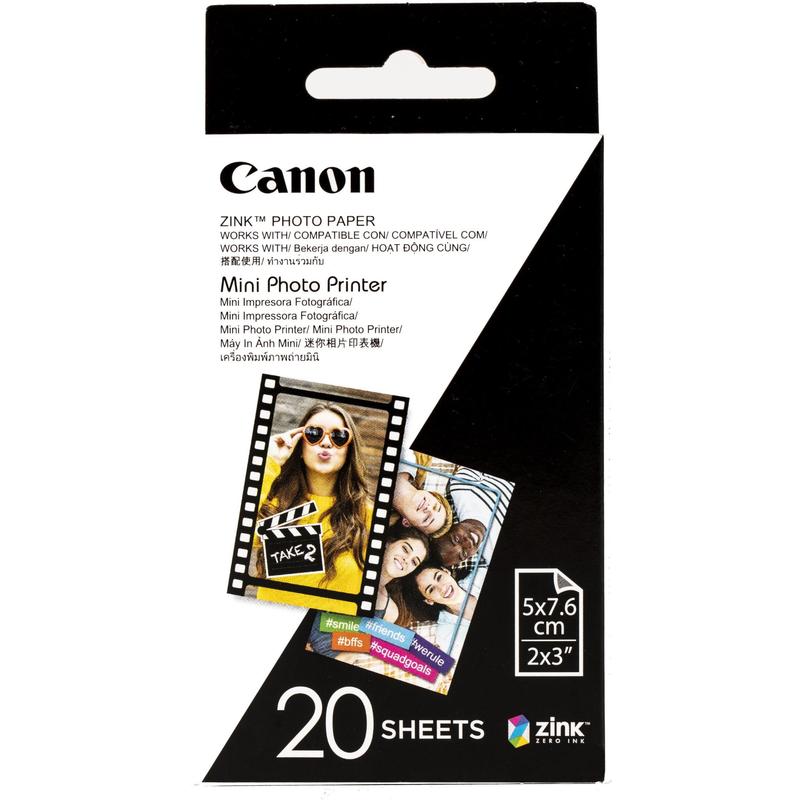 Canon Zink Mini Photo Printer Paper for Canon Inspic 20 Sheets 2 X 3 Inches