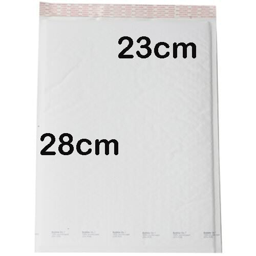 100 Piece Pack - 28 x 23cm White Bubble Padded Envelope Bag Post Courier Mailer Shipping Safe Fragile Self Seal