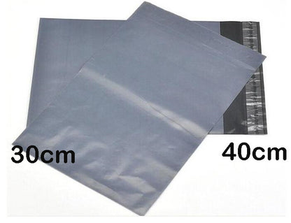 100 Bulk Buuy Pack - 400x300 mm GREY PLASTIC MAILING SATCHEL COURIER BAG POLY POSTAGE SHIPPING POST SELF SEAL