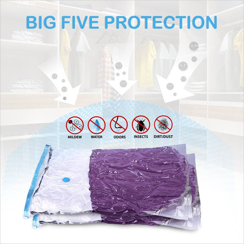 6 Pcs Set Vacuum Storage Bags Space Saver Seal Compressing Various Size with Air Pump