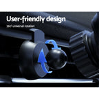 Devanti Wireless Car Charger Fast Charging Car Mount Vent Suction cup