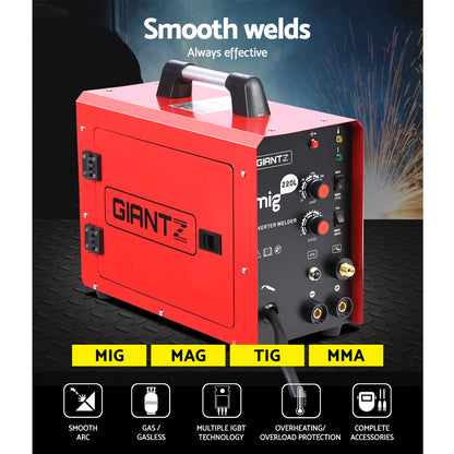 Giantz 220 Amp Inverter Welder MMA MIG DC Gas Gasless Welding Machine Portable