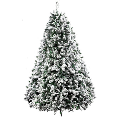 Jingle Jollys Christmas Tree 2.4M Xmas Trees Decorations Snowy 1500 Tips