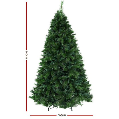 Jingle Jollys Christmas Tree 2.4M Xmas Trees Decorations Pine-Needle 2100 Tips