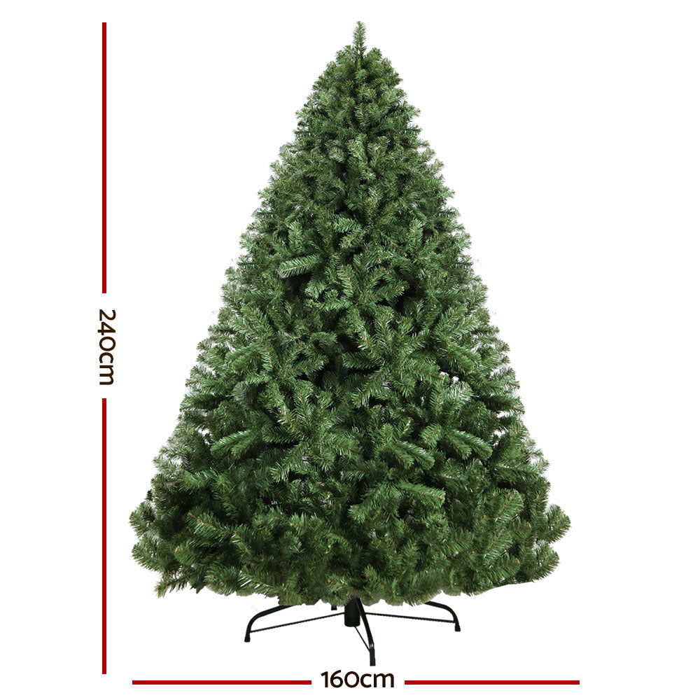 Jingle Jollys Christmas Tree 2.4M Xmas Trees Decorations Green 1500 Tips