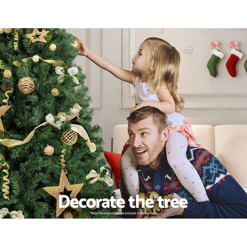 Jingle Jollys Christmas Tree 2.4M Xmas Trees Decorations Green 1500 Tips