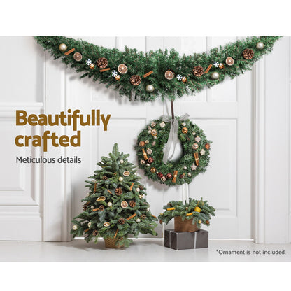 Jingle Jollys Christmas Garland 2.4M Xmas Tree Decoration Green