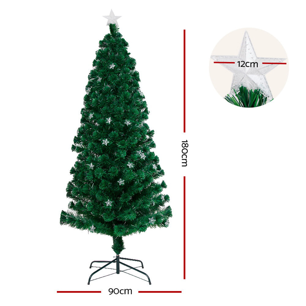 Jingle Jollys Christmas Tree 1.8M LED Xmas trees with Lights Multi Colour