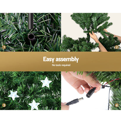 Jingle Jollys Christmas Tree 1.8M LED Xmas trees with Lights Multi Colour