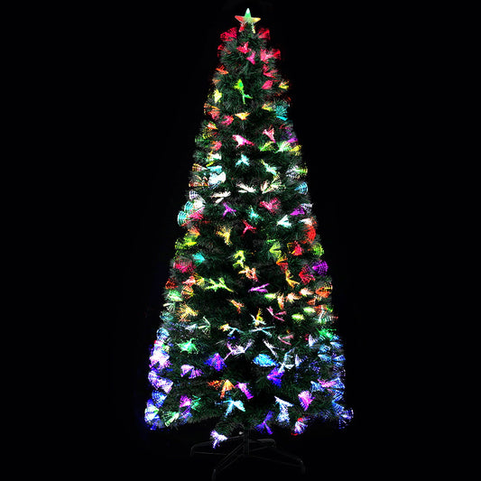 Jingle Jollys Christmas Tree 2.1M 7FT LED Xmas Multi Colour Lights Optic Fibre