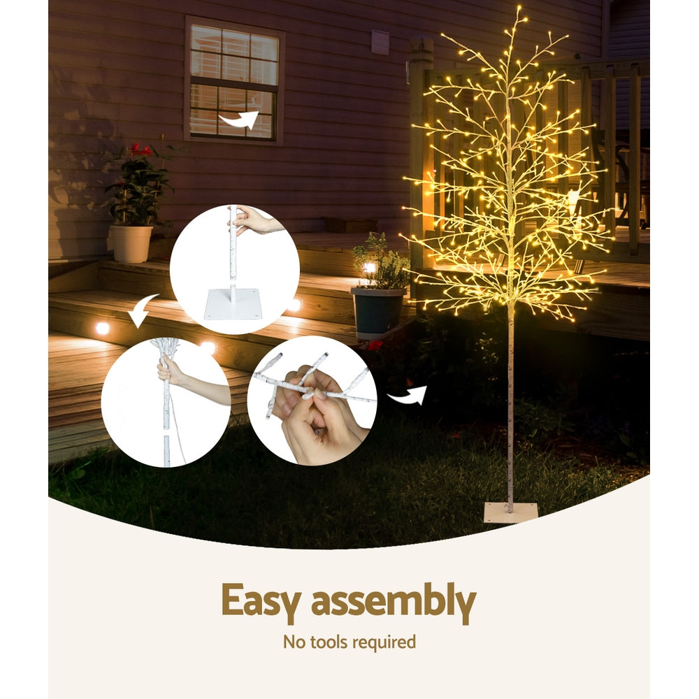 Jingle Jollys Christmas Tree 2.1M 480 LED Trees With Lights Warm White