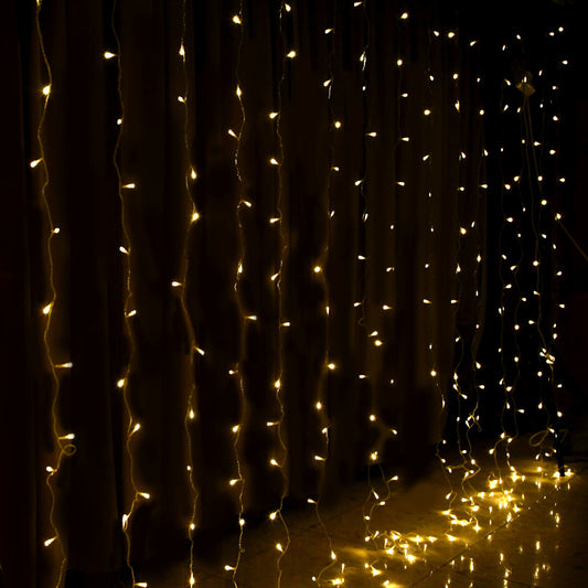 Jingle Jollys Christmas Lights 6Mx3M 600 LED Curtain Light Decorations Warm