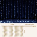 Jingle Jollys Christmas Lights 6Mx3M 600 LED Curtain Light Decorations Cool