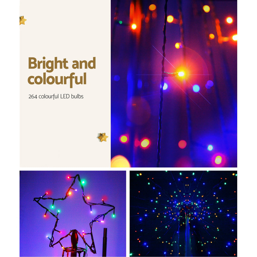 Jingle Jollys Christmas Tree 2.1M 264 LED Xmas Trees Solar Power Multi Colour