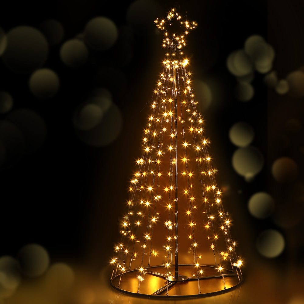 Jingle Jollys Christmas Tree 2.1M 264 LED Xmas Trees Solar Power Warm White