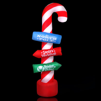 Jingle Jollys Christmas Inflatable Candy Pole 2.4M Lights Outdoor Decorations