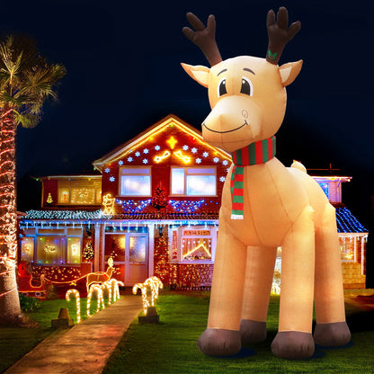 Jingle Jollys 5M Christmas Inflatable Reindeer Outdoor Xmas Decorations Lights