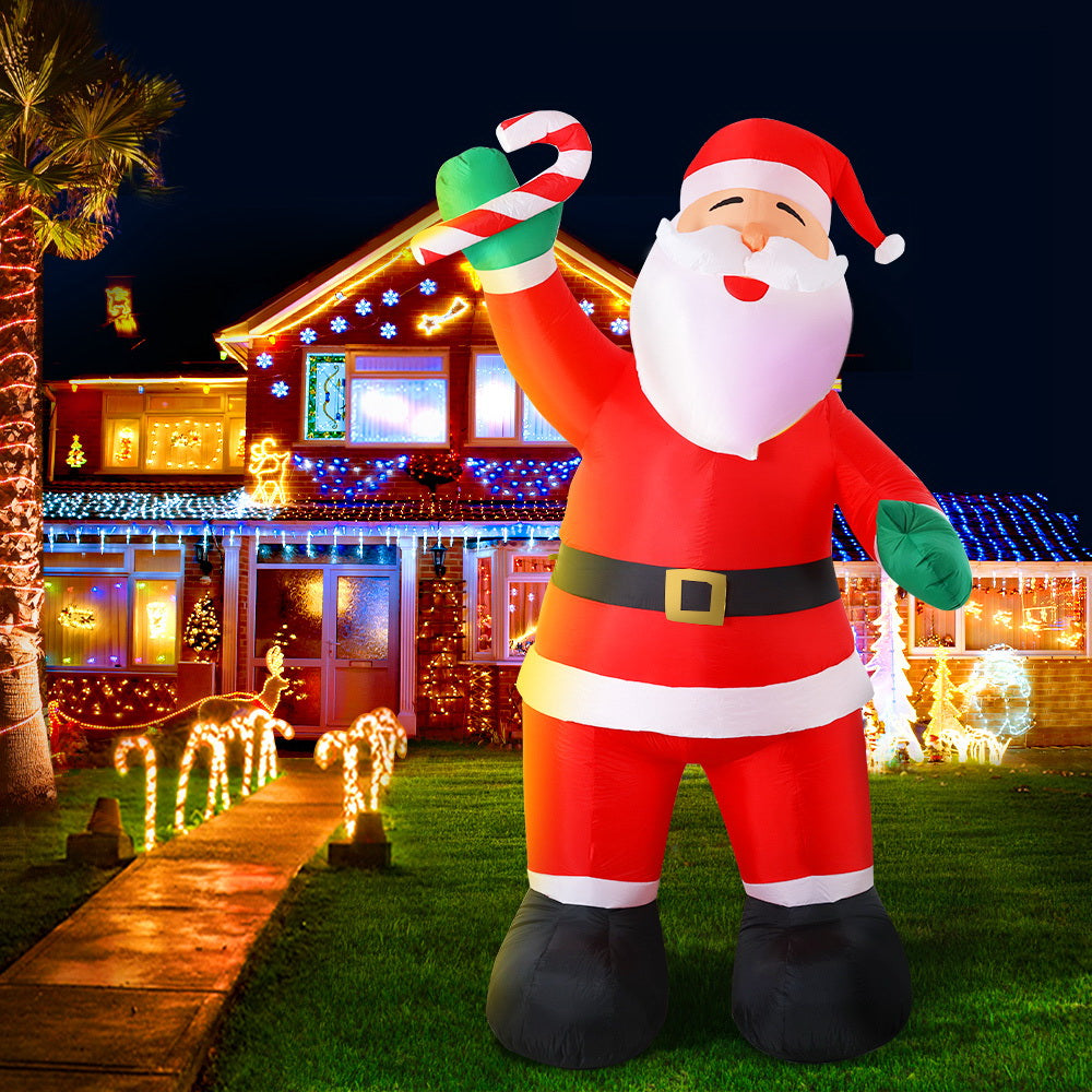 Jingle Jollys Christmas Inflatable Santa 3M Xmas Outdoor Decorations LED Lights