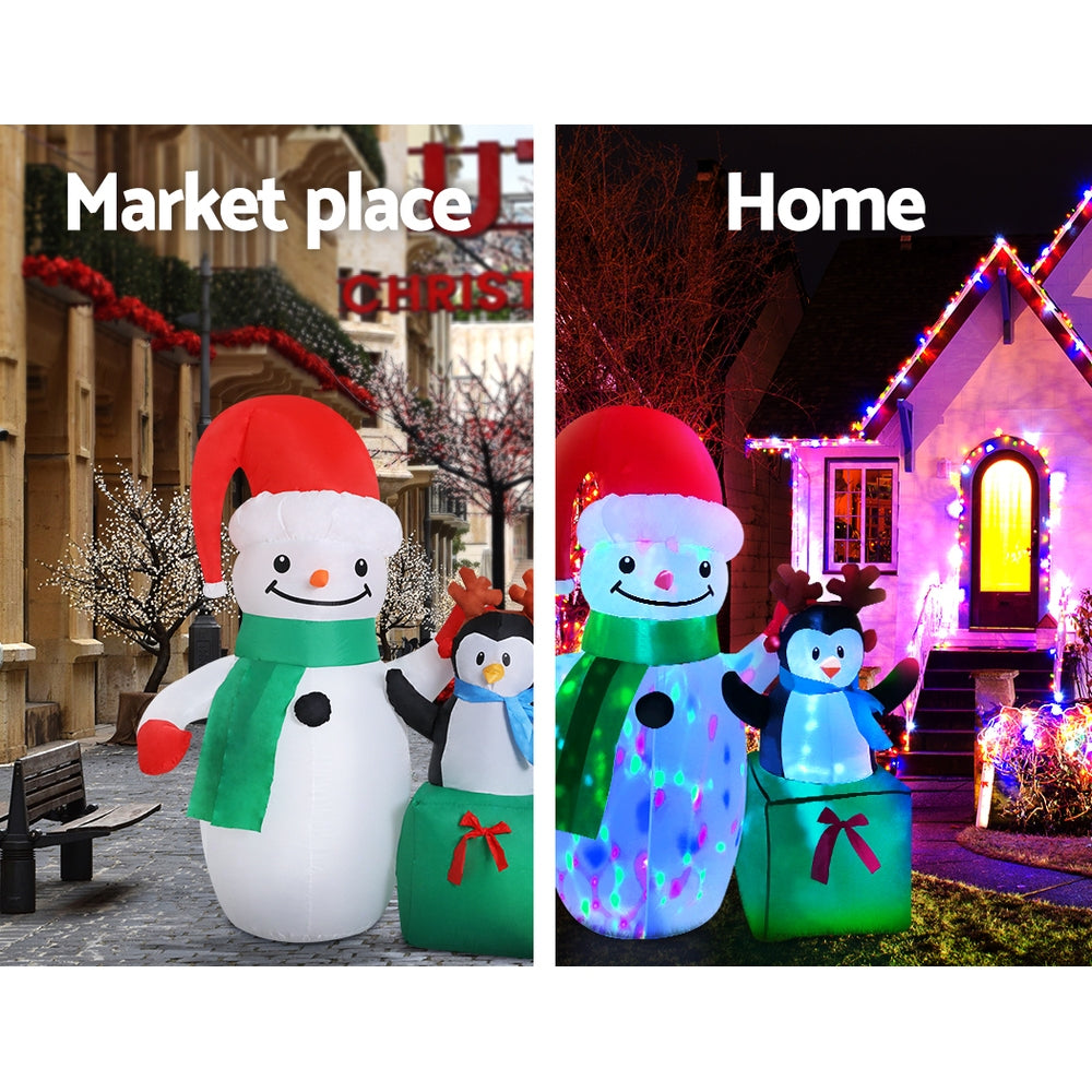 Jingle Jollys Christmas Inflatable Snowman 1.8M Lights LED Outdoor Decorations