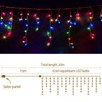 Jingle Jollys Solar Christmas Lights 12.5M 500 LED Icicle Light Decorations
