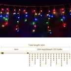 Jingle Jollys Christmas Lights 20M 800 LED Icicle Light Multi-coloured