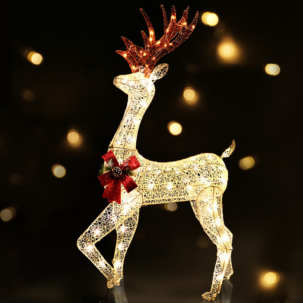 Jingle Jollys Christmas Lights 100 LEDs Fairy Light 156cm Reindeer Decorations
