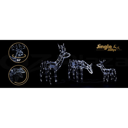 Jingle Jollys Christmas Lights 250 LEDs Fairy Light Reindeer 3pcs Decorations