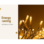 Jingle Jollys Christmas Lights 500 LED 100M String Light Warm White Decorations